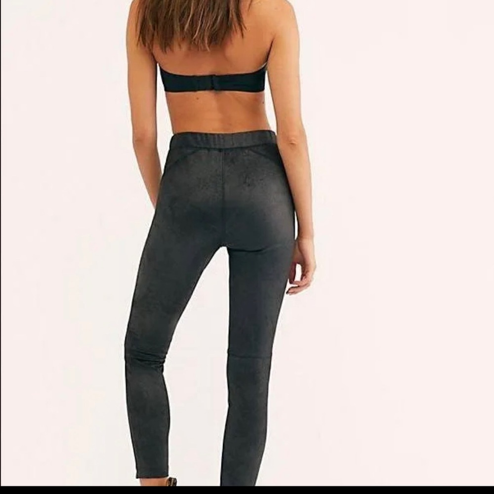 Black Free People Faux Leather Leggings